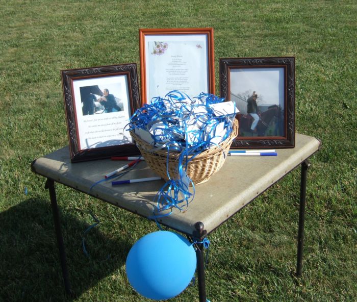 Balloon Launch Memorial Table